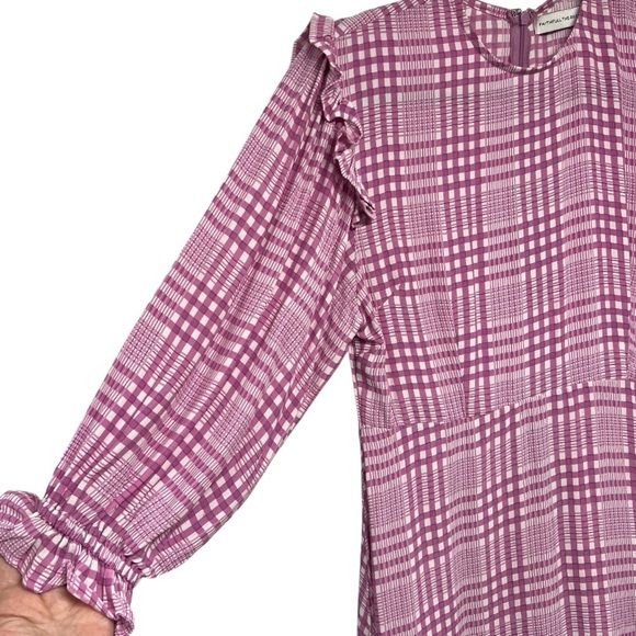 Faithful The Brand Edwina Djerra Pink Check Plaid A Line Mini Dress Women’s 4 - Picture 12 of 16